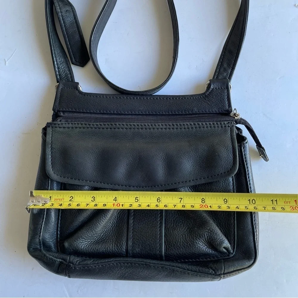 FOSSIL Purse Classic Black Vintage Pebbled Leather Crossbody Shoulder Bag 75082 - Picture 12 of 15